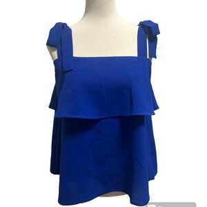 NWT Entro Blue Top / Shirt, Tank Top, Adjustable Tie straps, Size Medium